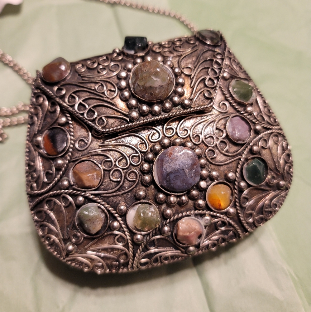 Antique stone purse